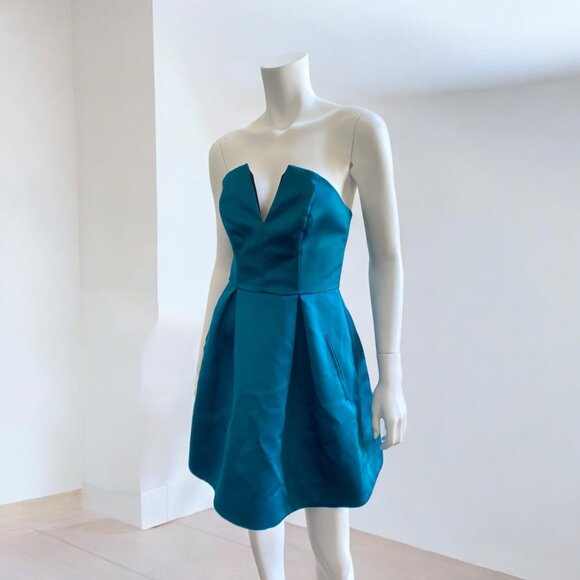 NBD Friction Mini Cocktail Strapless Dress in Teal, size Medium - Picture 3 of 16